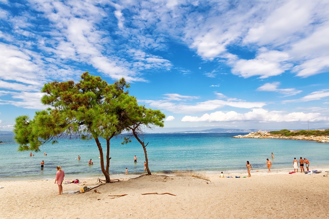 Vourvourou beach in Halkidiki, Greece